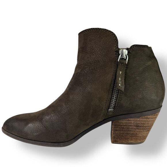 Frye Judy Ankle Boots Short Booties Brown Leather Double Side Zip Womens 7 M - Picture 10 of 13